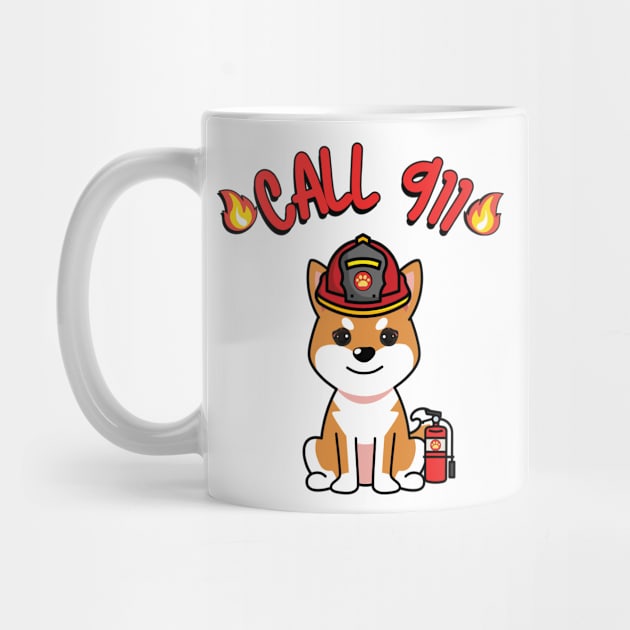 Cute orange dog is a firefighter by Pet Station